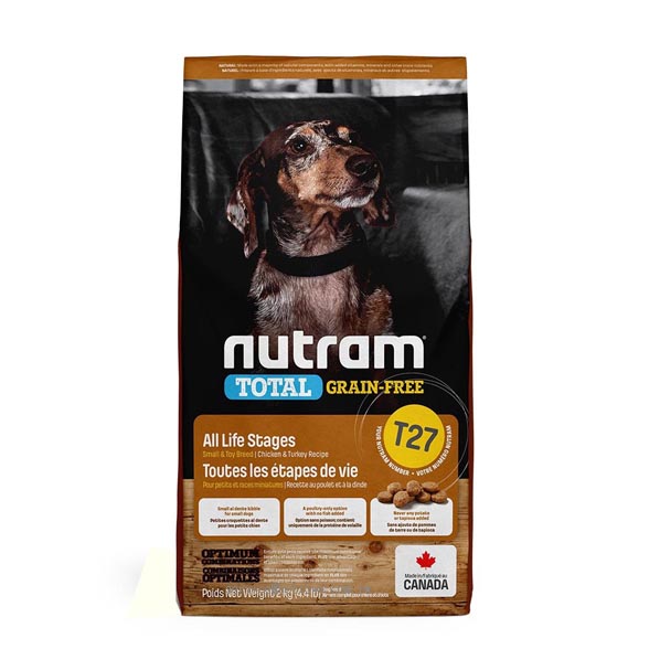 Nutram紐頓T27無穀火雞+雞肉+鴨肉2公斤-小顆粒